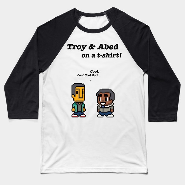 Troy and Abed · Community · TV show - white Baseball T-Shirt by Uwaki